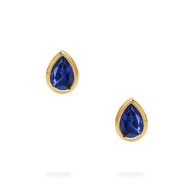 Yellow Gold Sapphire Stud Earrings